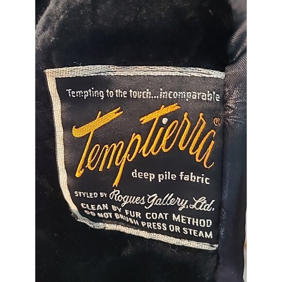 VINTAGE Coat Womens Black Genuine Fur Penney Lane 60s Size Medium - Picture 7 of 14